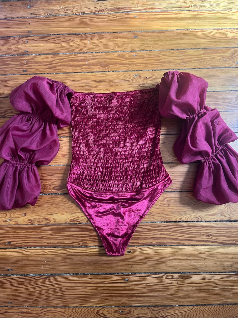Free People Girls Just Wanna Bodysuit in Red